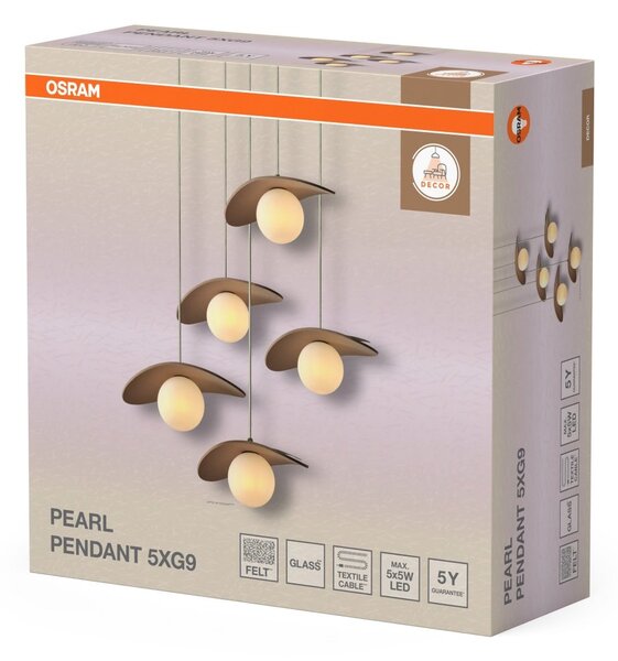 Závěsné svítidlo Pearl, 5x G9, Béžové