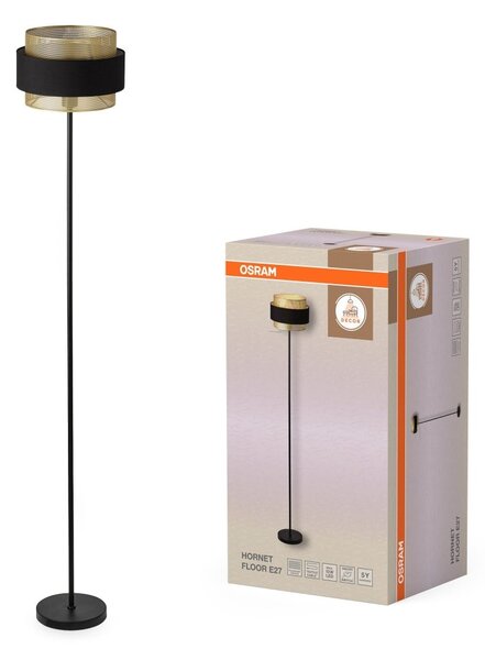 Stojací lampa Hornet, 1x E27, Černá