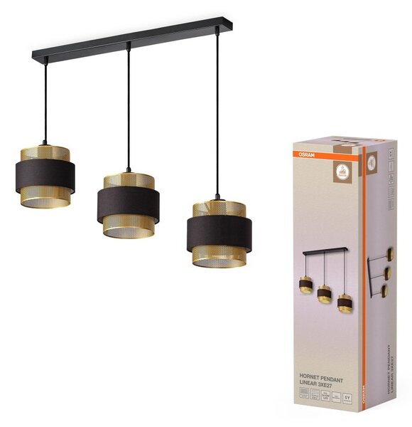 Lineární závěsné svítidlo Hornet Linear, 3x E27, Černé