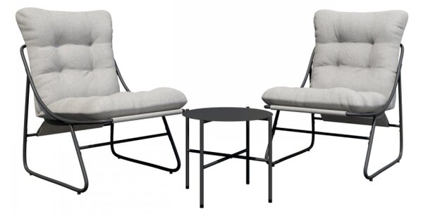 Set zahradního nábytku Viveri, Barva:: tmavě šedá / polštáře: světle šedá 5903211495472