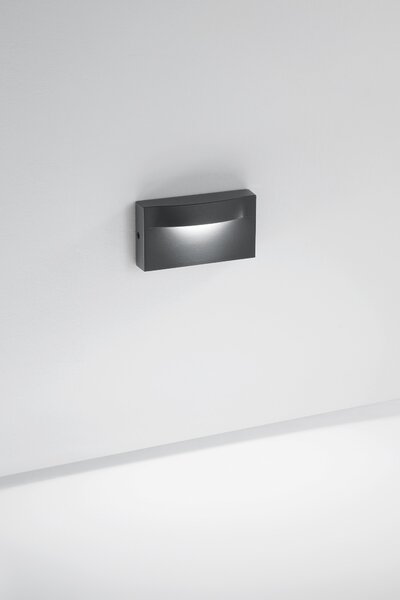 FAN LED-MOBULA-AP-ANT Nástěnné LED svítidlo Mobula (antracit) 8 W, 1100 lm, 3000 K, IP65, 137 x 40 x 75 mm - FANEUROPE