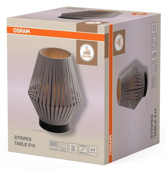 Stolní lampa Stripes, 1x E14, Tmavě šedá