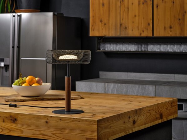 Mřížkovaná stolní lampa Mesh, 10W, Teplá bílá, Černá