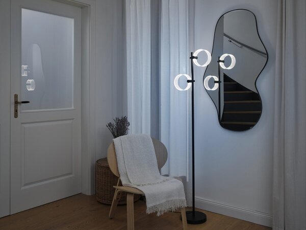 Stojací lampa Circle, 17W, Nastavitelná bílá (ClickCCT), Černá