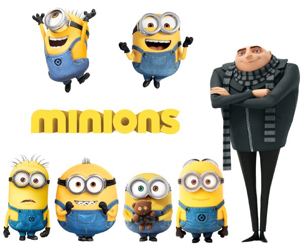 Samolepka na zeď "Mimoni"
