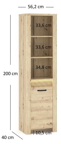 Regál Mindi (dub artisan). Akce -24%