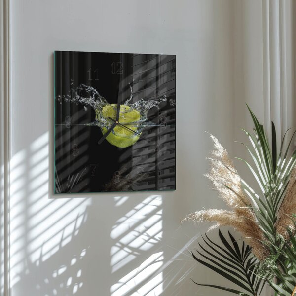 Skleněné hodiny na stěnu Citronová zskc-30x30-00178448