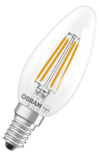 LED žárovka Classic B 40 Filament DIM, Třída B, 2.5W, Teplá bílá, Čirá, E14