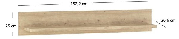 Polička 150 cm Mindi (dub artisan). Akce -23%