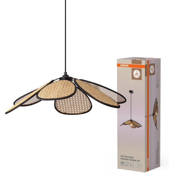 Ratanové závěsné svítidlo Rattan Daisy 580mm, 1x E27, Hnědé