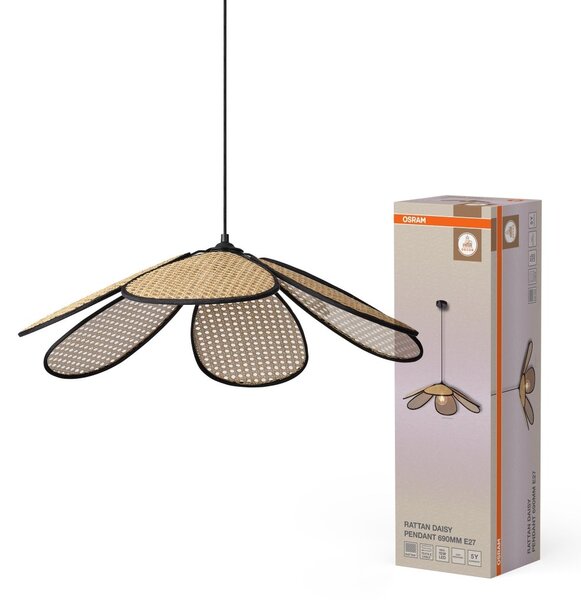 Ratanové závěsné svítidlo Rattan Daisy 690mm, 1x E27, Hnědé