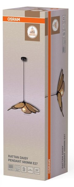 Ratanové závěsné svítidlo Rattan Daisy 580mm, 1x E27, Hnědé