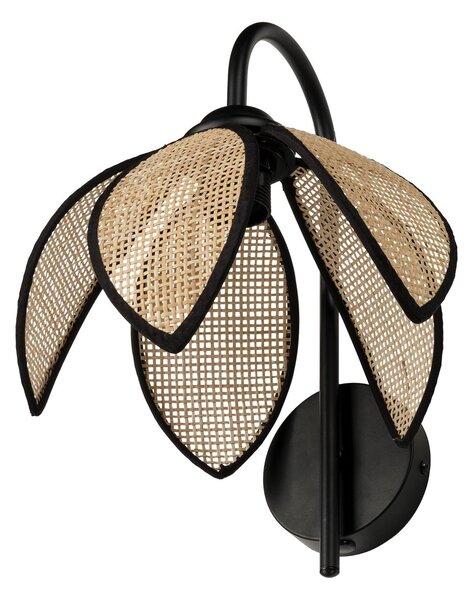 Ratanové nástěnné svítidlo Rattan Lotus, 1x E27, Hnědé