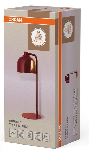 Stolní lampa Corolle, 1x G9, Červená