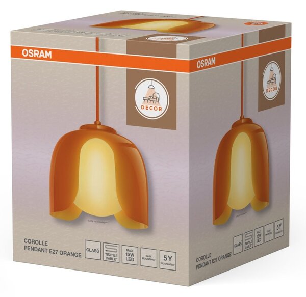 Závěsné svítidlo Corolle, 1x E27, Oranžové