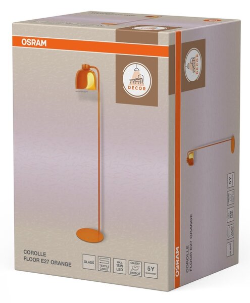 Stojací lampa Corolle, 1x E27, Oranžová