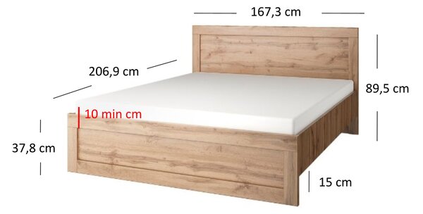 Manželská postel 160 cm Mirella (dub wotan) (s roštem)