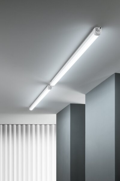 FAN LED-RUBIS-60 Vlhkotěsná stropní LED svítidlo Rubis (bílé, PC) 18 W, 2400 lm, CCT 3000 / 4000 / 6500 K, IP65, 600 x 58 x 62 mm - FANEUROPE