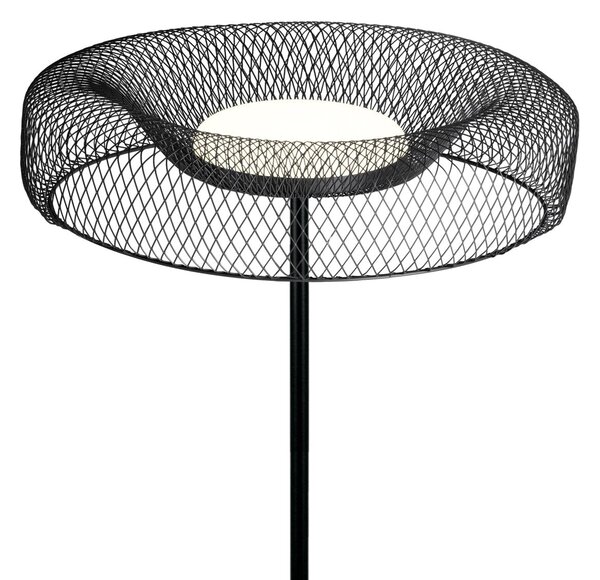 Mřížkovaná stojací lampa Mesh, 18.5W, Teplá bílá, Černá