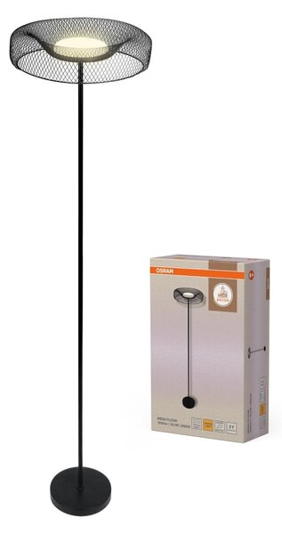 Mřížkovaná stojací lampa Mesh, 18.5W, Teplá bílá, Černá