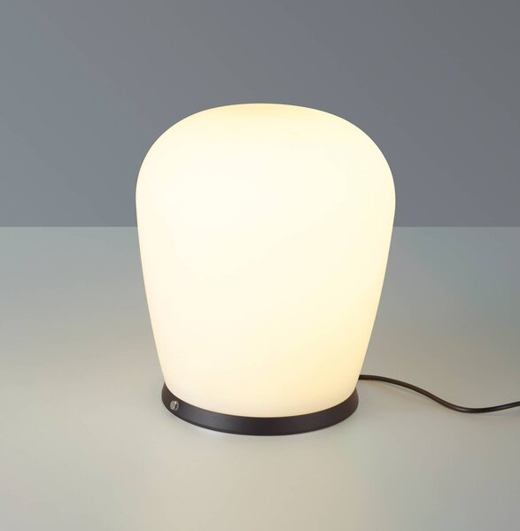 BOPP Bopp LED stolní lampa Cara, černá, Ø 18 cm, sklo, stmívatelný, Černá, Obývací pokoj / jídelna, Sklo, Moderní