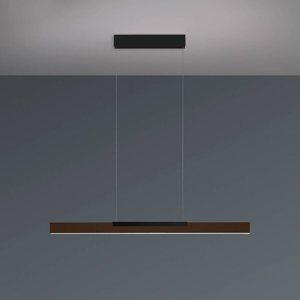 BOPP Závěsné světlo Bopp LED Nano 2.0, délka 100 cm, bronzová/černá, stmívatelný, Bronz / starožitná mosaz, Obývací pokoj / jídelna, Hliník, Moderní