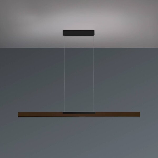 BOPP Závěsné světlo Bopp LED Nano 2.0, délka 140 cm, bronzová/černá, stmívatelný, Bronz / starožitná mosaz, Obývací pokoj / jídelna, Hliník, Moderní