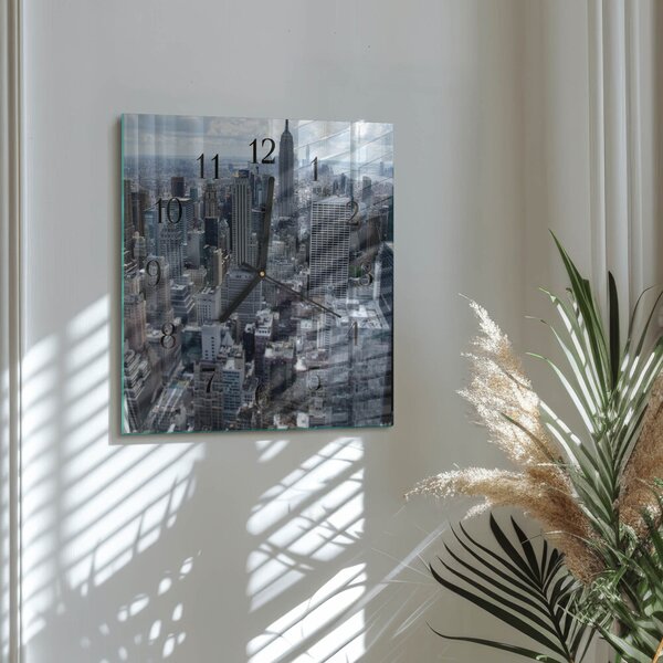 Skleněné hodiny na stěnu Horizont zskc-30x30-00178146
