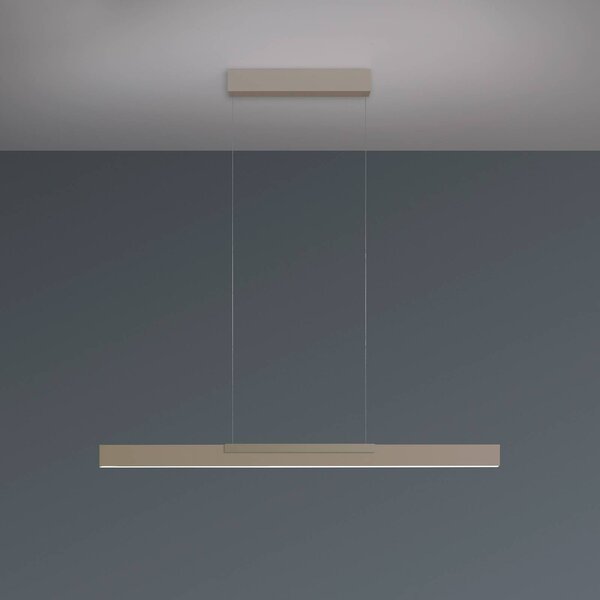 BOPP Závěsné světlo Bopp LED Nano 2.0, délka 100 cm, taupe, kov, stmívatelný, Krémová / jantar, Obývací pokoj / jídelna, Hliník, Moderní