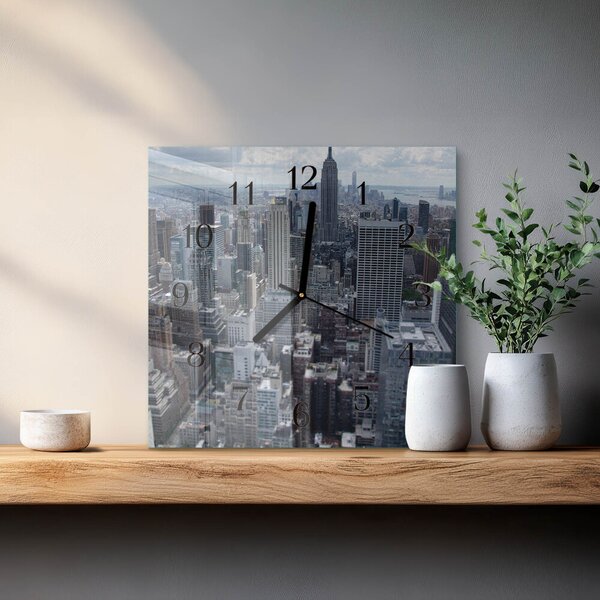 Skleněné hodiny na stěnu Horizont zskc-30x30-00178146