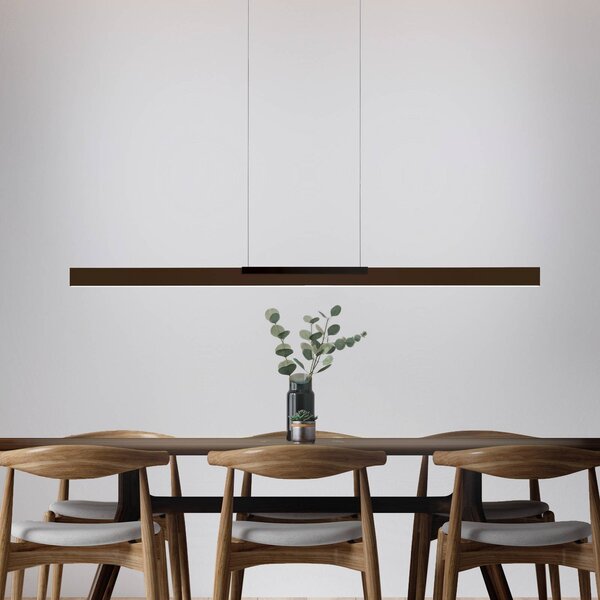 BOPP Závěsné světlo Bopp LED Nano 2.0, délka 140 cm, bronzová/černá, stmívatelný, Bronz / starožitná mosaz, Obývací pokoj / jídelna, Hliník, Moderní