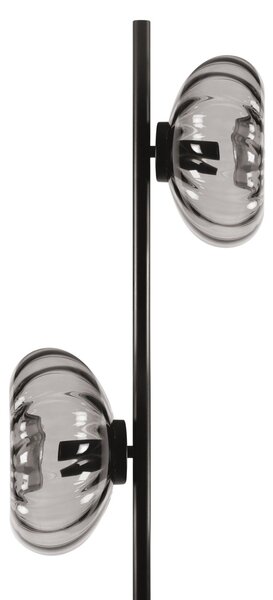 Stojací lampa Smoke Glass, 2x E14, Černá