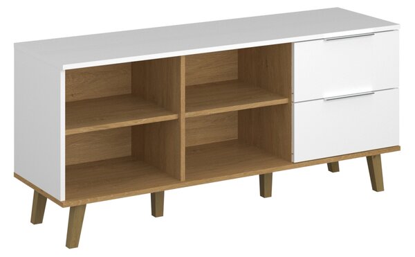 Komoda Nickole 2S/134 (bílá + dub kamenný). Akce -23%