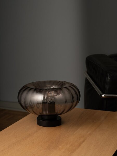 Stolní lampa Smoke Glass, 1x E27, Černá