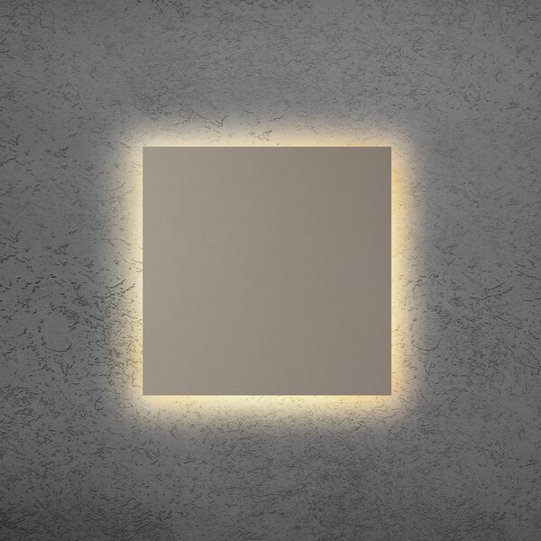 Escale LED nástěnné světlo BLADE Q, taupe, 34 x cm, kov, stmívatelné, stmívatelný, Hliník / šedá / zinek, Obývací pokoj / jídelna, Hliník, Moderní