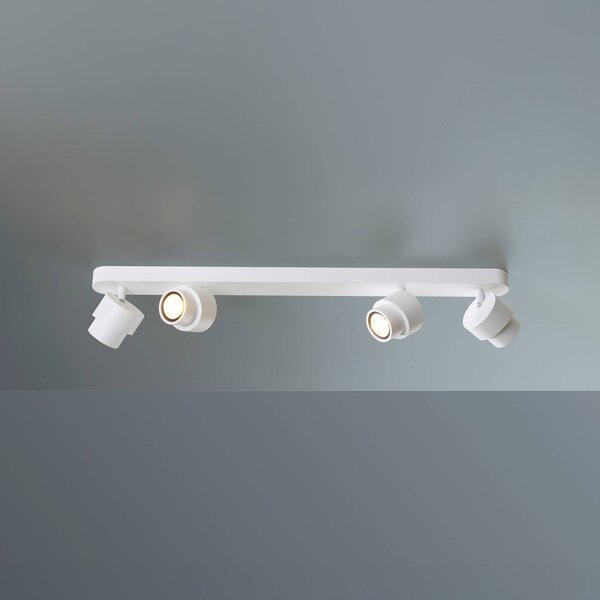 Escale LED bodovka BRUSH, bílý, 70 cm, 4-křídlový, kovový, stmívatelné, 2 700 K, stmívatelný, Bílá / opál, Obývací pokoj / jídelna, Hliník, Moderní