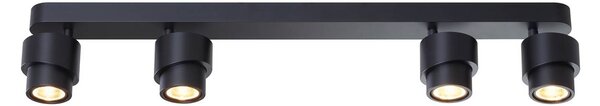 Escale LED bodovka BRUSH, černé, 70 cm, 4ramenné, kovové, stmívatelné, 2 700 K, stmívatelný, Černá, Obývací pokoj / jídelna, Hliník, Moderní