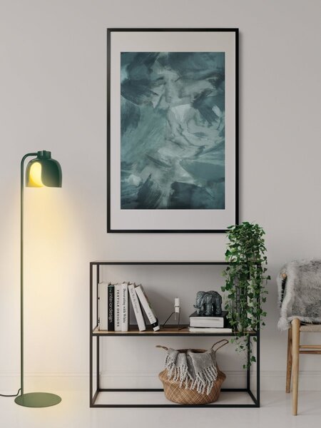 Stojací lampa Corolle, 1x E27, Zelená