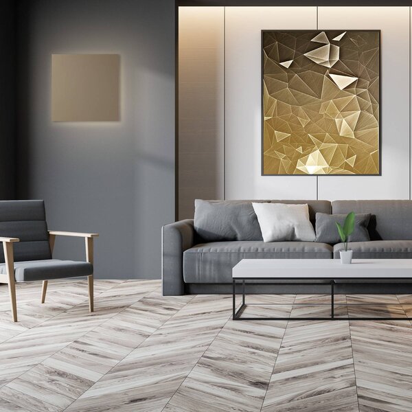 Escale LED nástěnné světlo BLADE Q, taupe, 34 x cm, kov, stmívatelné, stmívatelný, Hliník / šedá / zinek, Obývací pokoj / jídelna, Hliník, Moderní