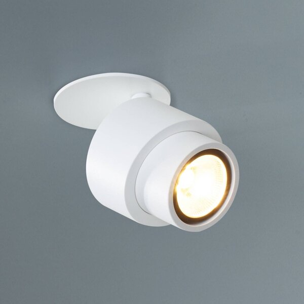 Escale LED podhledové bodové svítidlo BRUSH, bílý, Ø 7 cm, kov, stmívatelné, 2 700 K, stmívatelný, Bílá / opál, Obývací pokoj / jídelna, Hliník, Moderní, Podhledové stropní svítidlo
