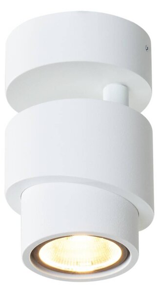 Escale LED bodovka BRUSH, bílý, Ø 7 cm, kov, stmívatelné, 2 700 K, stmívatelný, Bílá / opál, Obývací pokoj / jídelna, Hliník, Moderní