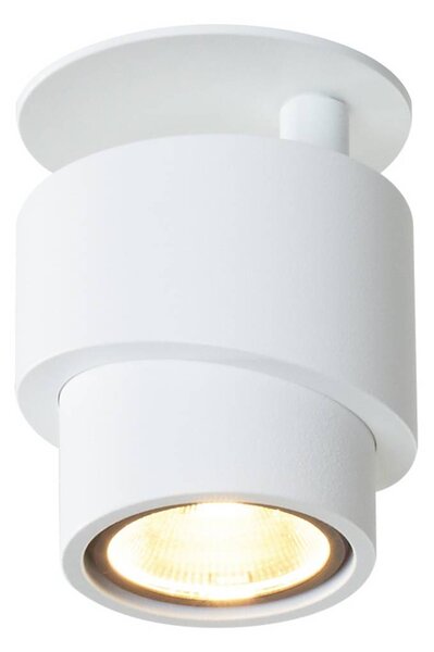 Escale LED podhledové bodové svítidlo BRUSH, bílý, Ø 7 cm, kov, stmívatelné, 2 700 K, stmívatelný, Bílá / opál, Obývací pokoj / jídelna, Hliník, Moderní, Podhledové stropní svítidlo