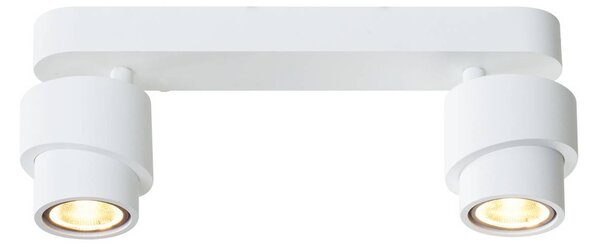 Escale LED bodovka BRUSH, bílý, 30 cm, 2-křídlový, kovový, stmívatelné, 2 700 K, stmívatelný, Bílá / opál, Obývací pokoj / jídelna, Hliník, Moderní