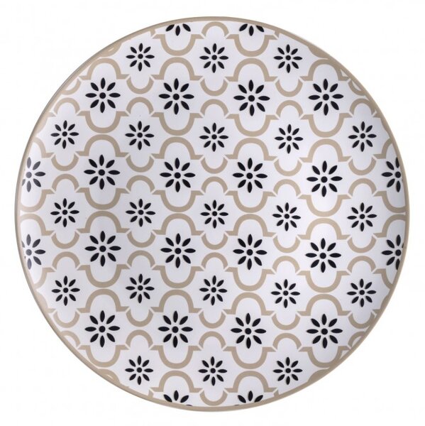 Keramický tác / talíř 32 cm ALHAMBRA BRANDANI (barva - bílo/černá/béžová)