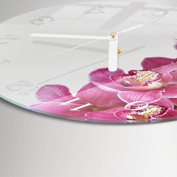Skleněné hodiny na stěnu Orchidej zsob-fi30-00081895