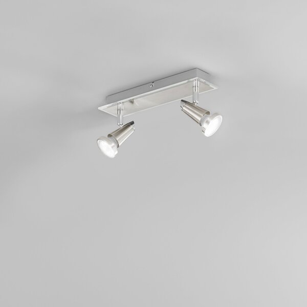 FAN SPOT-MIAMI 02 Spotové svítidlo SPOT LED MIAMI chrom/nikl 2xGU10 LED 5 W 400 LM 2700 K 28x7x14,5 cm - FANEUROPE
