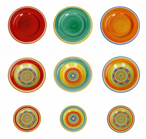 Jídelní porcelánvá 18-ti dílná sada talířů Mediterranea BRANDANI (barva - barevné)