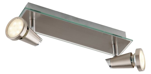 FAN SPOT-MIAMI 02 Spotové svítidlo SPOT LED MIAMI chrom/nikl 2xGU10 LED 5 W 400 LM 2700 K 28x7x14,5 cm - FANEUROPE