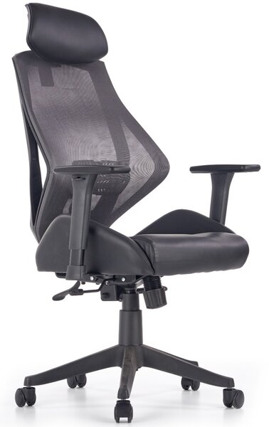 Kancelářská židle Eko kůže Černo - popelavá ETTA