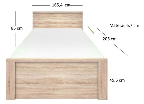Manželská postel 160 cm Noella (dub sonoma) (bez roštu a matrace)